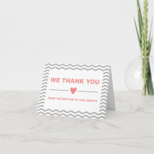 Cartão De Agradecimento Zig Zag Thank You Cards in Coral