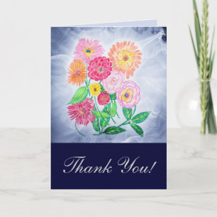 Cartão De Agradecimento Zinnia Flower Obrigado