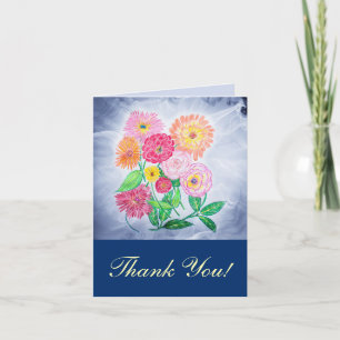 Cartão De Agradecimento Zinnia Flower Obrigado
