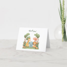 Cartão De Agradecimento Zoo Birthday