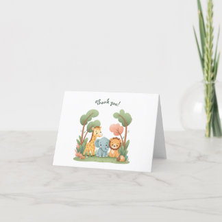 Cartão De Agradecimento Zoo Birthday