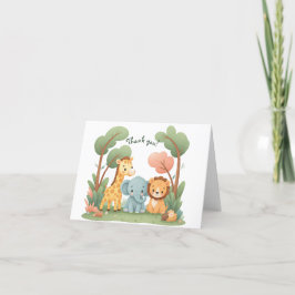 Cartão De Agradecimento Zoo Birthday