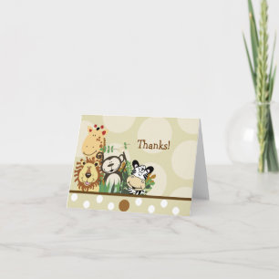 Cartão De Agradecimento ZOO CREW Jungle Safari Folded thank you note
