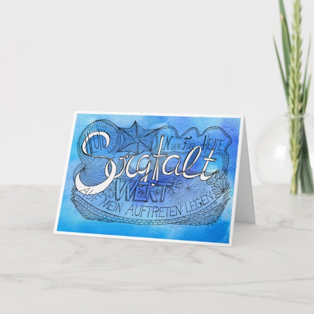 Cartão De Agradecimento Zweite Regel der Gelassenheit – SORGFALT Faltkarte (Frente)