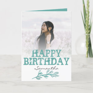 Cartão de Água de Foto Verde Moderno Elegante