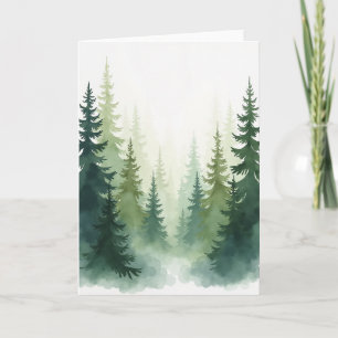 Cartão de Água-forte Floresta para Desejos de Aniv
