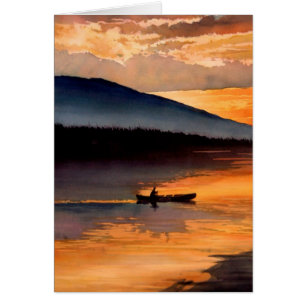 Cartão De "aguarela da paisagem da passagem Yukon"