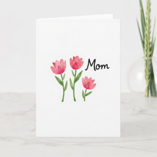 Cartão de Aguarela Floral para Mãe