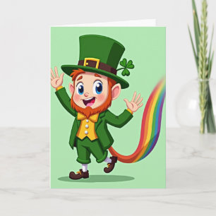 Cartão de Alegria do Leprechaun Arco-íris