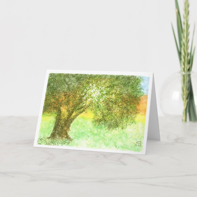 Cartão de Aleph da árvore do verão (Frente)