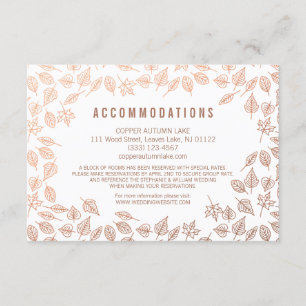 Cartão de Alojamento de Cobre do outono Elegante