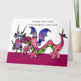 Cartão de Amigo do Dragão de Aniversário Feliz