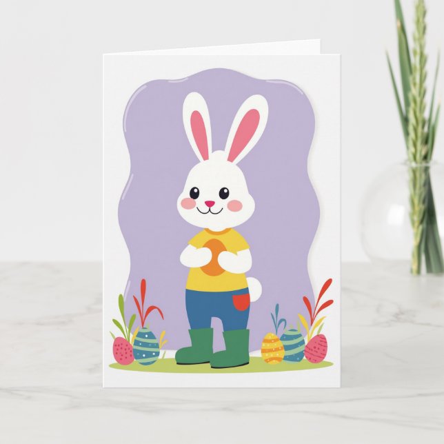 Cartão de Amigo Lagomorfo Feliz (Frente)