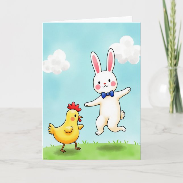Cartão de Amigos Animais Alegres (Frente)