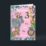 Cartão de amigos aniversário de 3 anos<br><div class="desc">Os caracteres da selva foram personalizados no primeiro cartão de aniversário...  mas você pode mudar de idade se necessário. Basta clicar em personalizar para fazer o seu.</div>