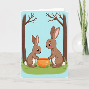 Cartão de Amigos Lagomorfos Doces