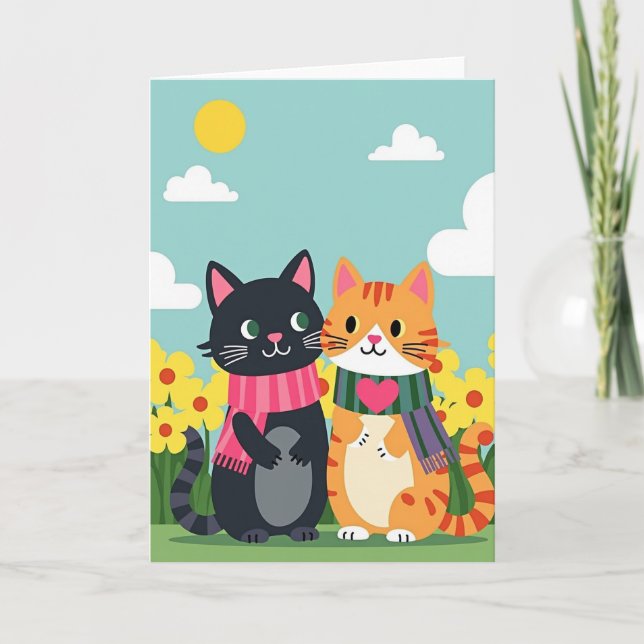 Cartão de Amizade de Felino Listrado (Frente)