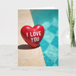 Cartão de Amor à Beira da Piscina