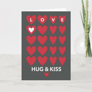 Cartão de Amor Abraço Beijo Minimalista
