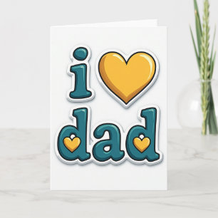 Cartão de Amor Amarelo Dourado para o Papai
