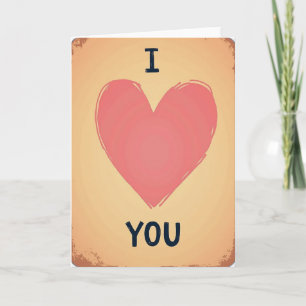Cartão de Amor Antigo Eu Te Amo