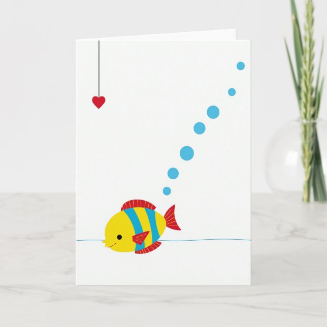 Cartão de Amor Aquático Doce (Frente)