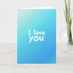 Cartão de Amor Azul Gradiente Minimalista