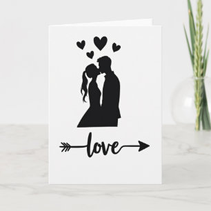 Cartão de Amor Beijo de Casal Romântico