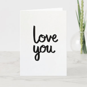 Cartão de Amor Branco Clássico com Escrito 'Eu Te