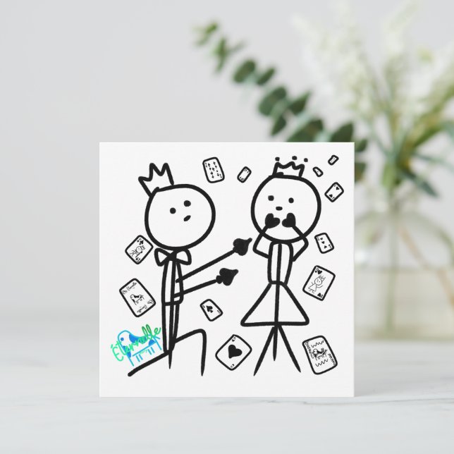 Cartão de Amor Casa de Cartas (Em pé/Frente)