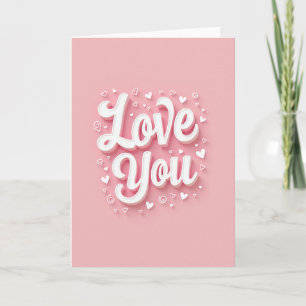 Cartão de Amor Clássico Rosa