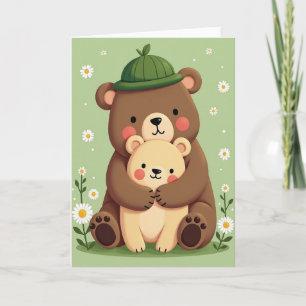 Cartão de Amor com Abraços de Urso Fofo