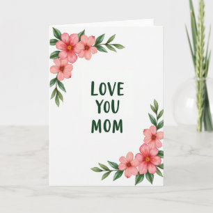 Cartão de Amor com Aquarela de Flores