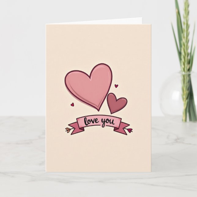 Cartão de Amor com Aquarela Sincera (Frente)