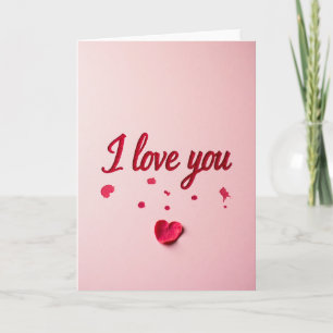 Cartão de Amor com Brilho Rosa