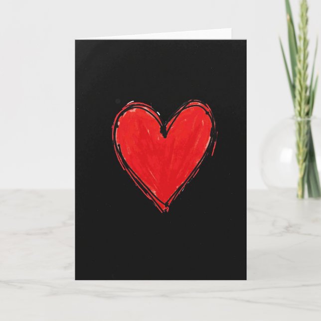 Cartão de Amor com Coração Desenhado Simples (Frente)