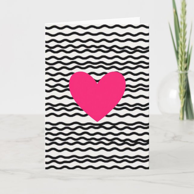 Cartão de Amor com Coração Rosa (Frente)