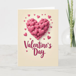 Cartão de Amor com Coração Rosa Romântico