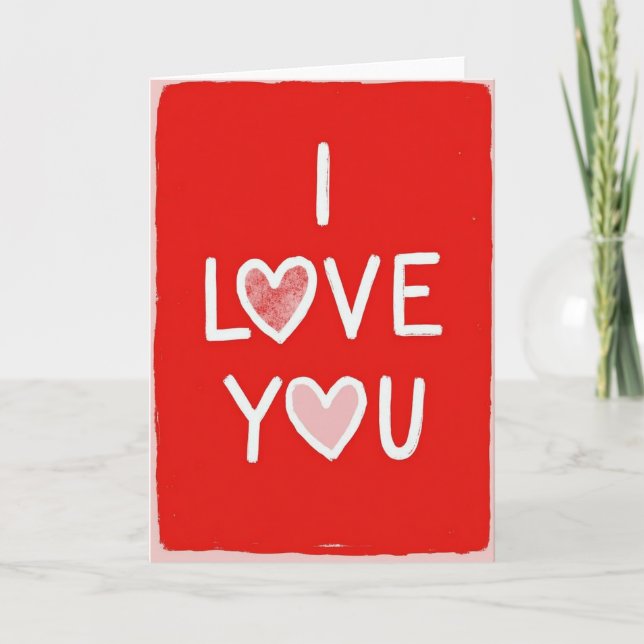 Cartão de Amor com Coração Texturizado Simples (Frente)