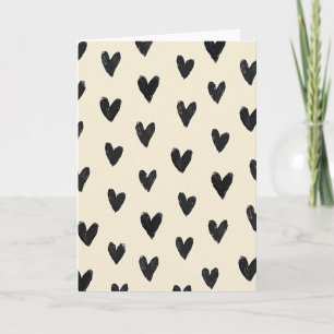 Cartão de Amor com Corações Desenhados à Mão em Pr