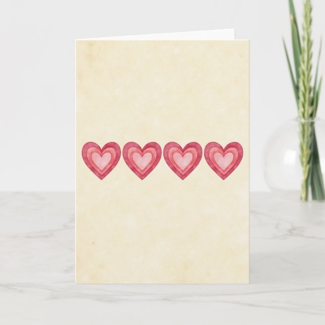 Cartão de Amor com Corações Sobrepostos (Frente)