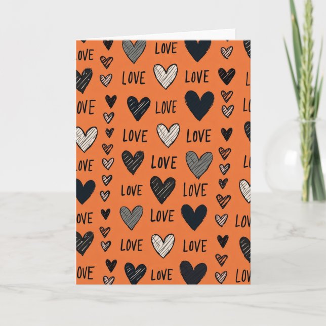 Cartão de Amor com Doodle Sincero (Frente)