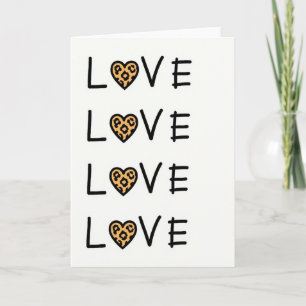 Cartão de Amor com Estampa de Leopardo