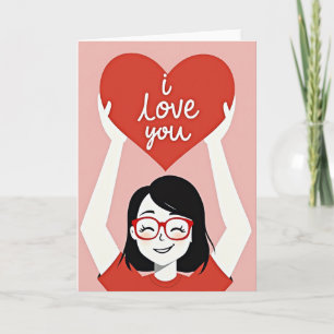 Cartão de Amor com Folha de Ouro Falsa Coração Ver