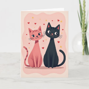 Cartão de Amor com Gatos Fofos