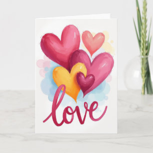 Cartão de Amor com Padrão de Coração