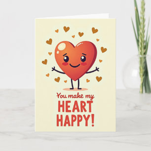 Cartão de Amor com Padrão de Coração Feliz