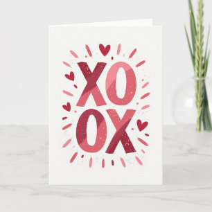 Cartão de Amor com Padrão de Coração Xoxo