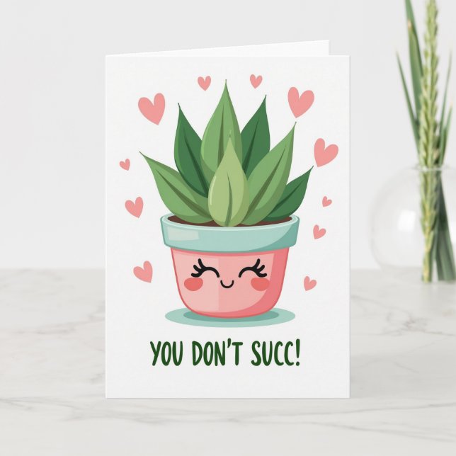 Cartão de Amor com Piada de Suculenta Engraçada (Frente)