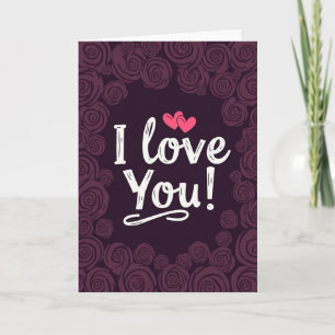 Cartão de Amor com Rosa Desenhada Minimalista